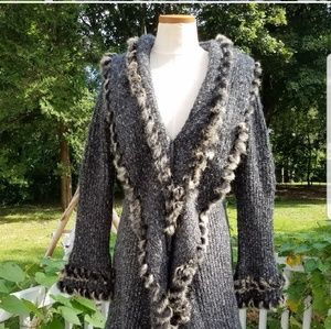 Discount! Love Token Sweater Coat Cascade Fur NWOT